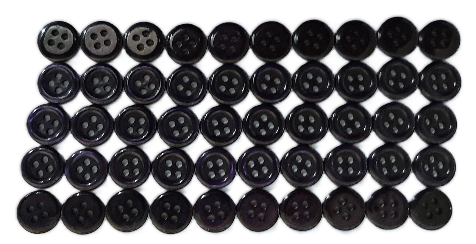 100 Vintage Buttons 4 Hole Shirt / Shank Anchors Pearlesque Dark Blue 11.4mm NOS