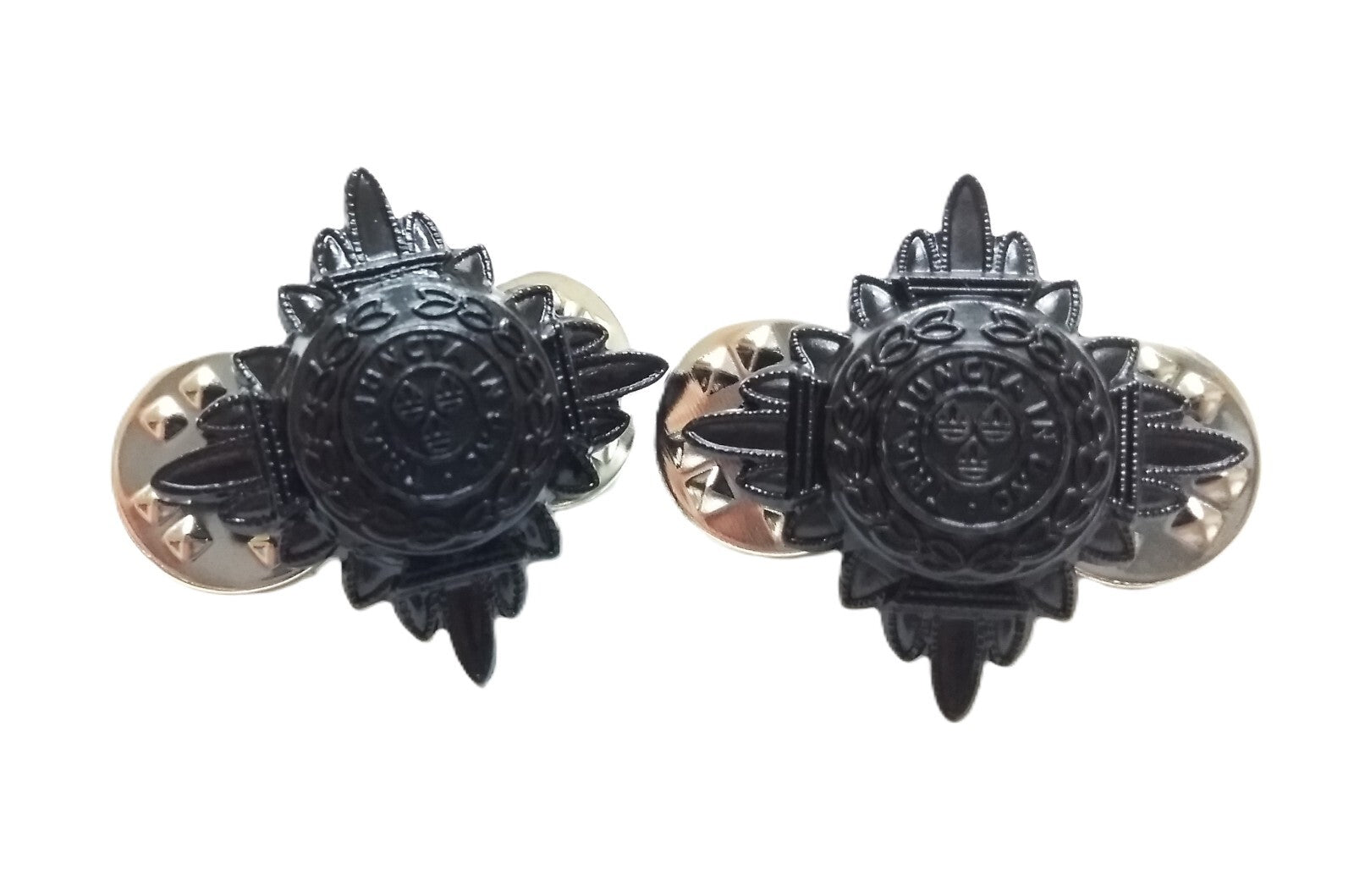 Rank Stars Pips British Forces Black Officer Insignia Tria Juncta In Uno 5/8"