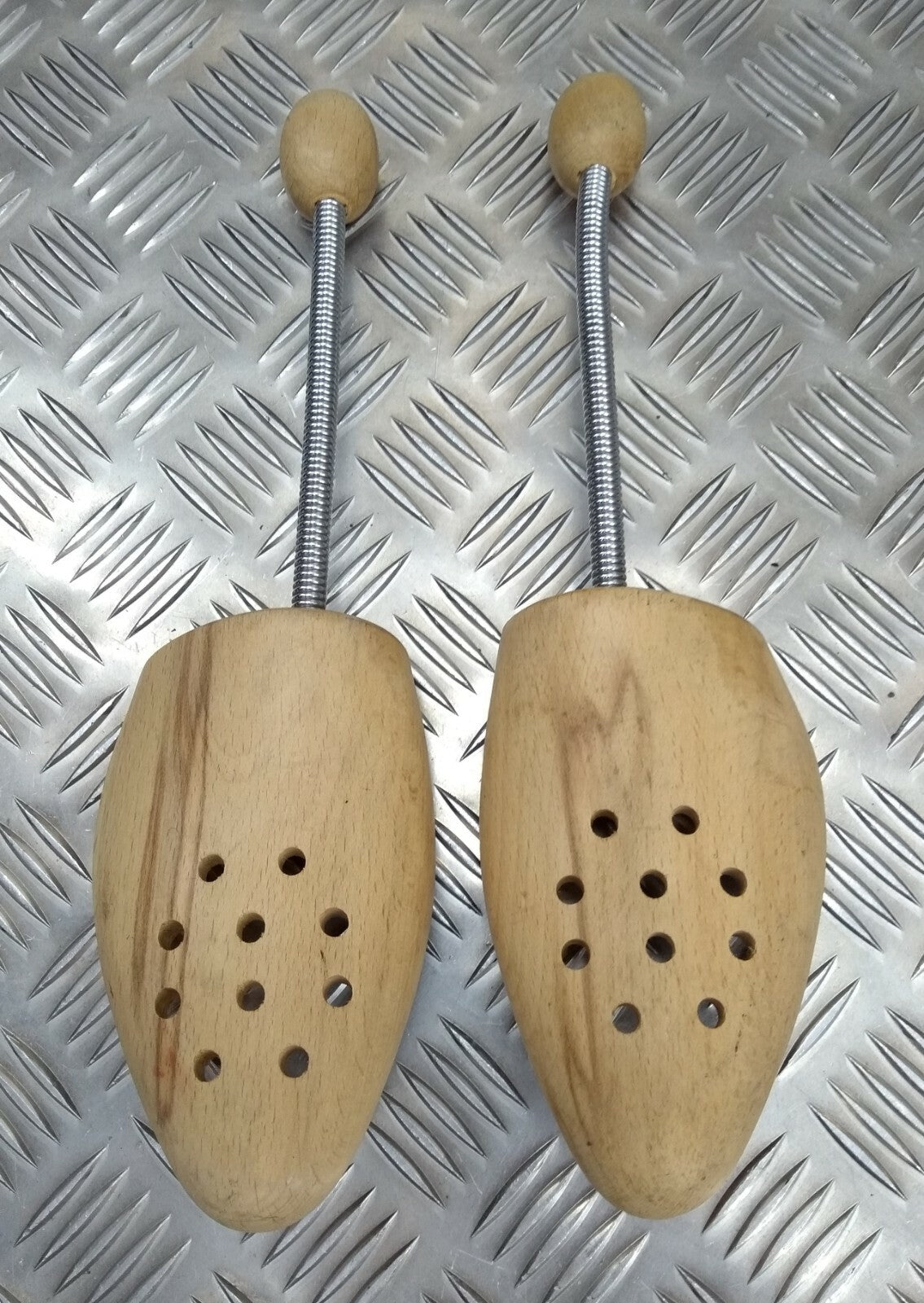 German Issue Wooden Shoe Trees Boot Shape Keepers Spring Fit All Sizes