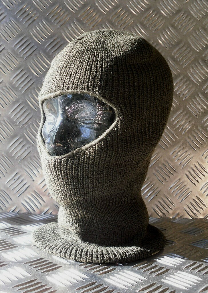 Army Green. One (1) Hole Balaclava / Beanie Hat - Very Warm - Brand New