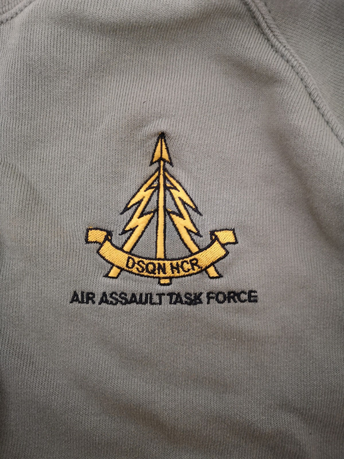 Light Olive Sweat Jumper with Air Assault Task Force Chest Insignia