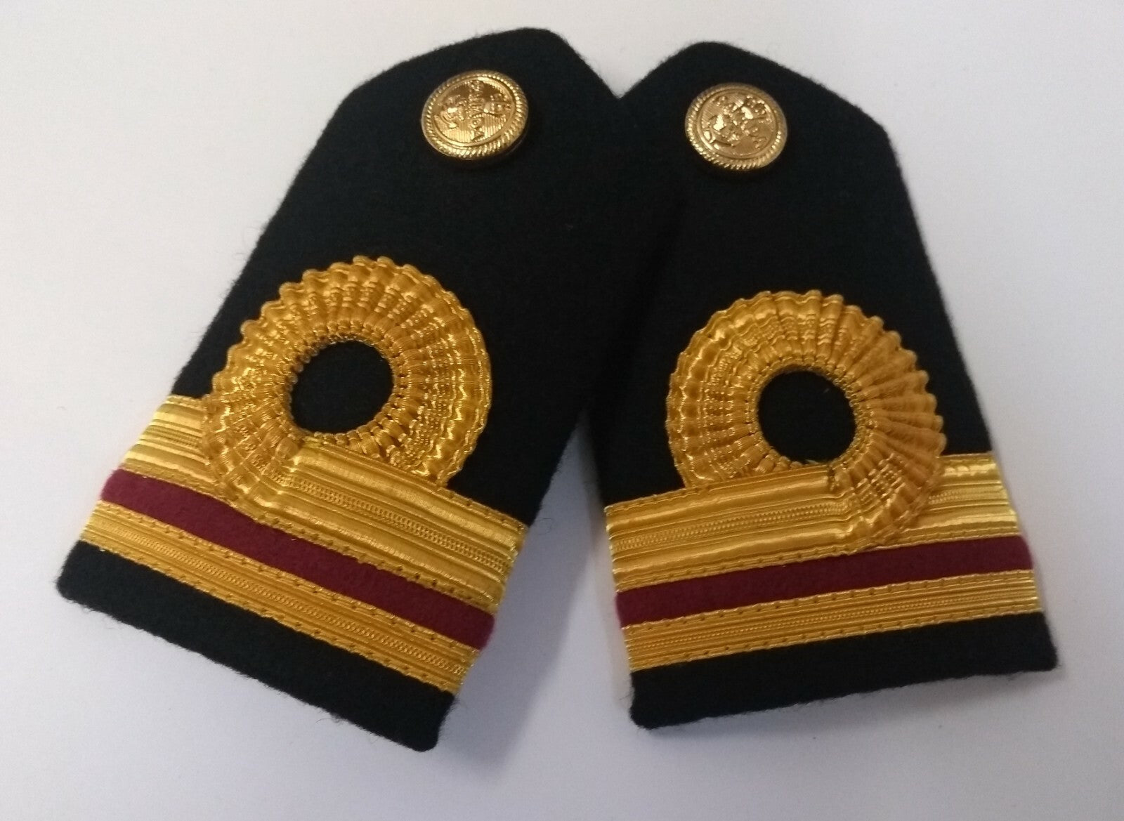 Genuine Canadian Naval Female Gold Wire Rank Shoulder Boards Epaulettes LFS12