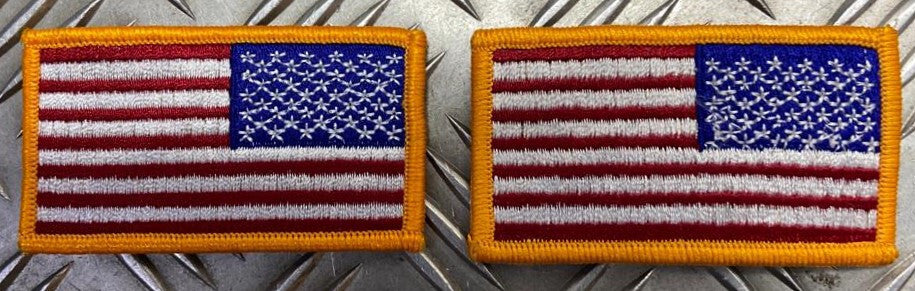 US / American USA Flag Shoulder Reversed x 2- NEW