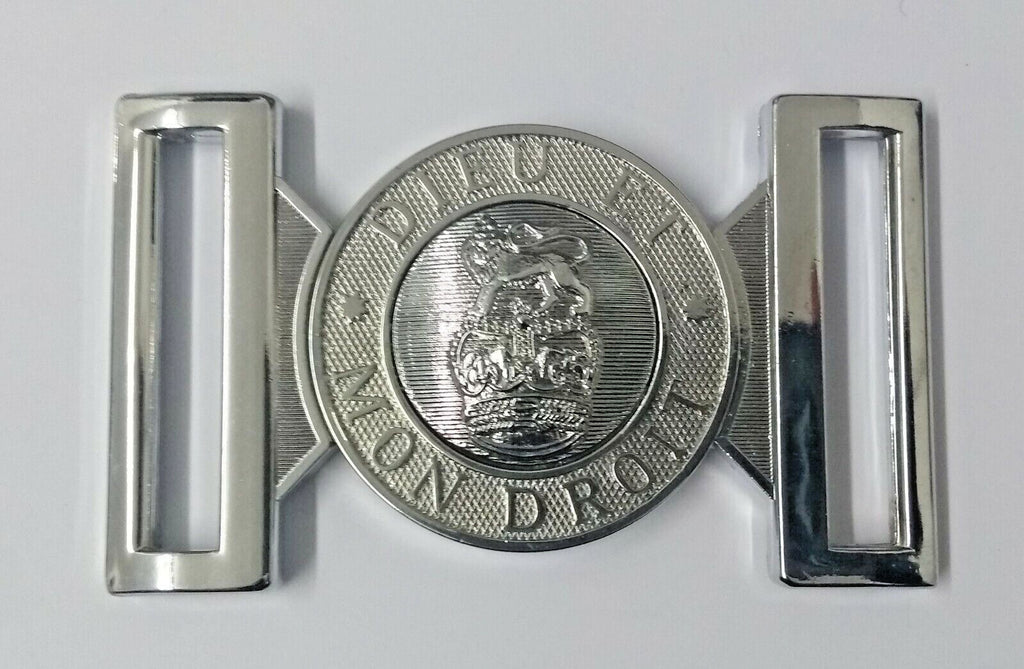 "DIEU ET MON DROIT" Ceremonial Chrome Buckle Locket