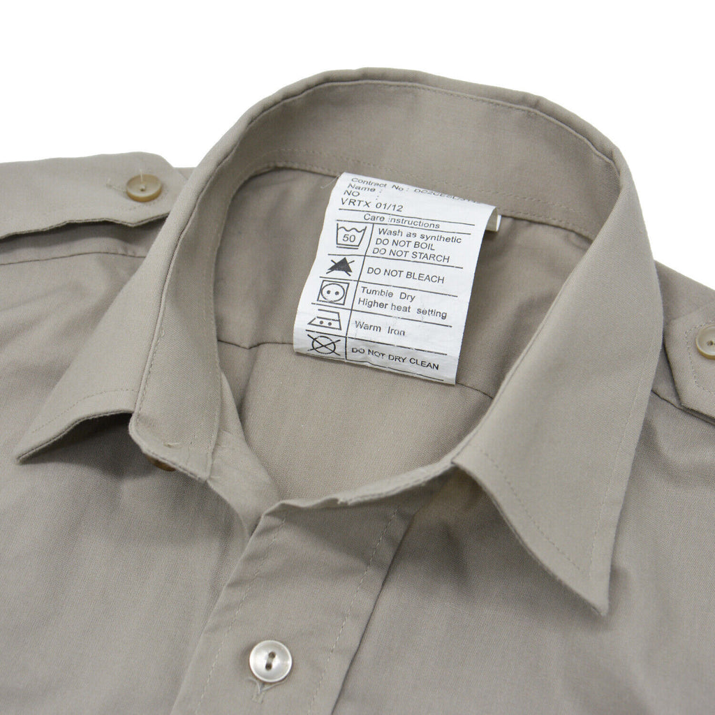 Stone Army Shirt Long or Short Sleeve British Army With Rank Insignia Present