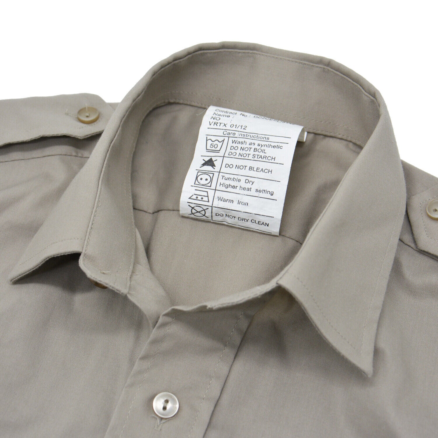 Stone Army Shirt Long or Short Sleeve British Army With Rank Insignia Present