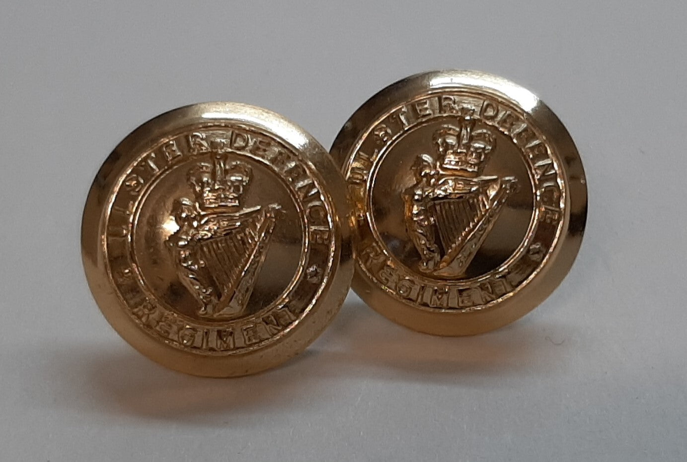 UDR Army Buttons Small British Ulster Defence Regiment Queens Crown Insignia X2