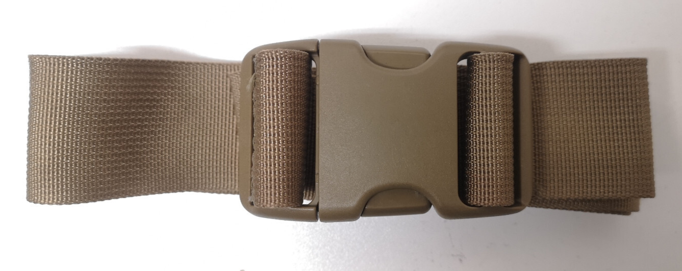 Khaki / Tan 30" x 38mm Extender Straps with Woo Jin Duraflex Dual Stealth Buckle