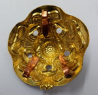 Rose Top Brass Coloured 3 Prong Fixings Headwear Rosette Decoration UK Made
