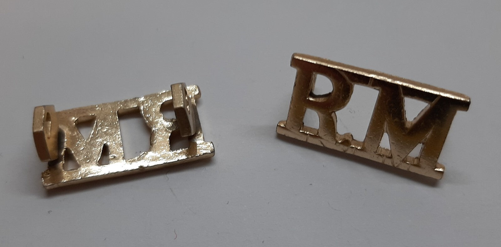 Royal Marines Titles No1 Dress Metal RM Genuine British Naval Insignia USED
