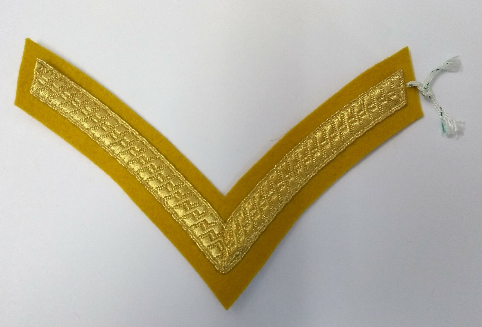 Gold Wire 1 Bar Chevron On Mustard Felt