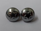 5 Point Star Small 12.5mm Dress Hat Buttons Looped Back With Raised Insignia X6