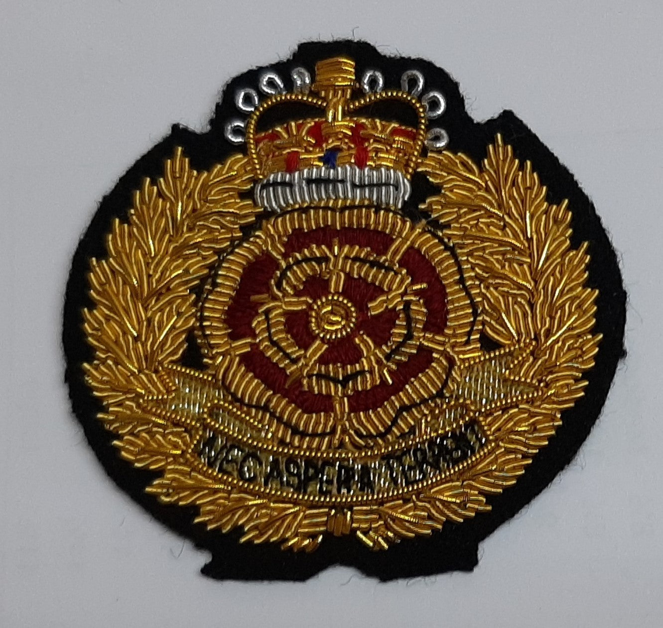 Duke of Lancaster Hand Embroidered Hat Badge Queens Crown New old Stock