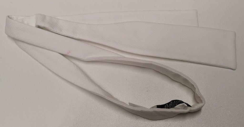 Plain White Cotton Marcella Batswing Bow Tie by Budd Shirtmakers London