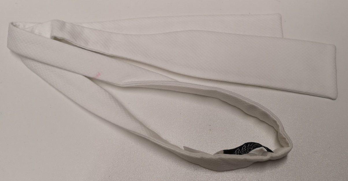 Plain White Cotton Marcella Batswing Bow Tie by Budd Shirtmakers London