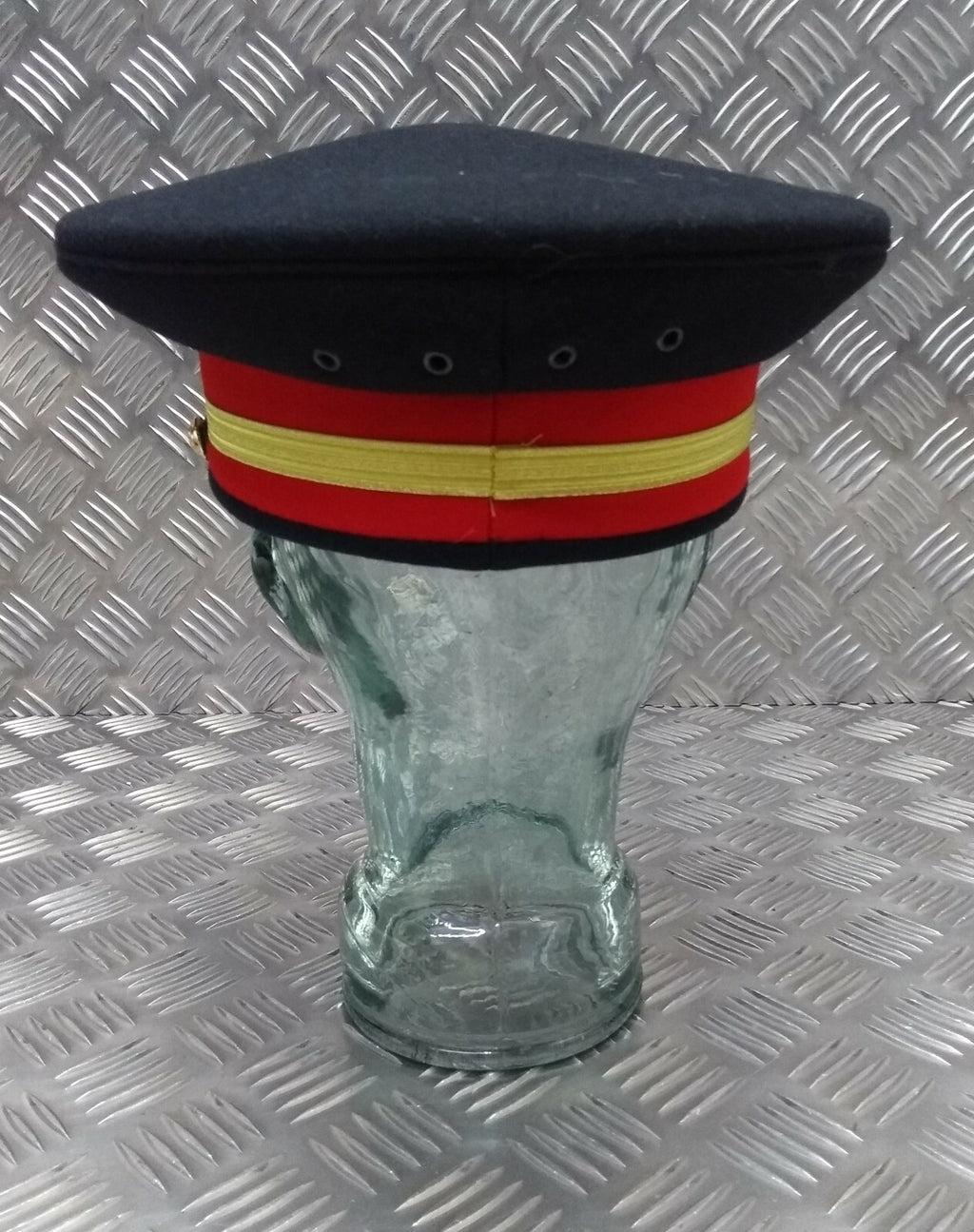 Abu Dhabi Hat UAE Insignia Buttons & Black Chinstrap Officers Hat No Badge 56cm