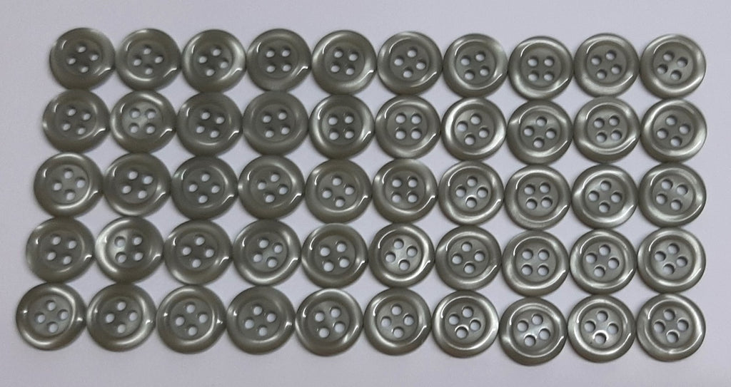 Buttons 50 Vintage 4 Hole for Dress Shirts Pearlesque Light Green 11.2mm NOS