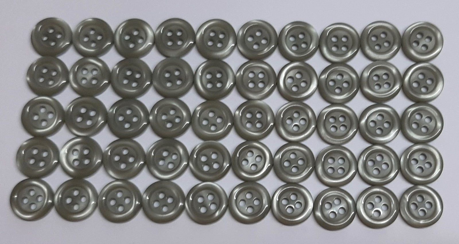 Buttons 50 Vintage 4 Hole for Dress Shirts Pearlesque Light Green 11.2mm NOS