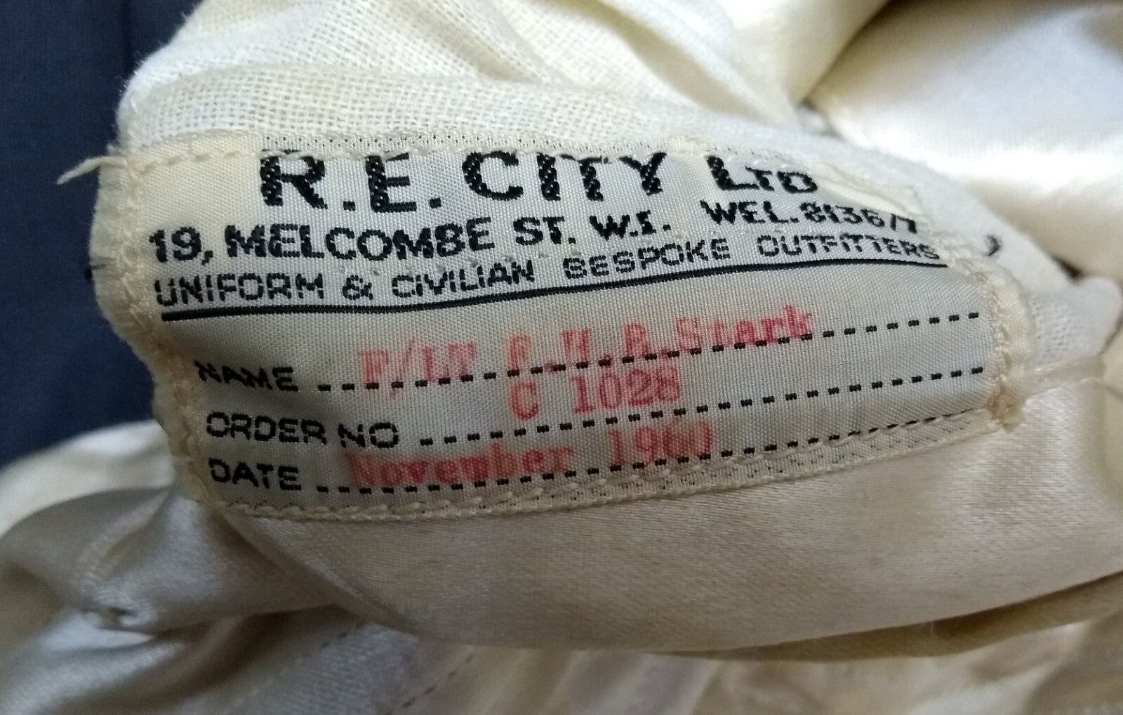 RAF Royal Air Force Mess Jacket Airforce Blue Grey Colour Vintage R.E City Ltd 60s Fancy Dress