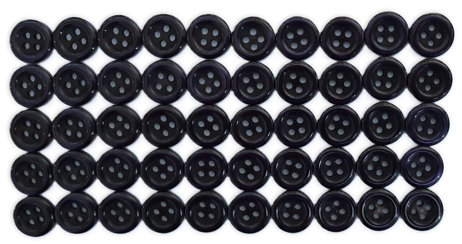 50 Vintage Buttons 4 Hole Shirt / Shank Anchors Pearlesque Dark Blue 11.4mm NOS