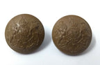 Genuine Vintage British Army Kings Crown General Service Coat of Arms Buttons x2