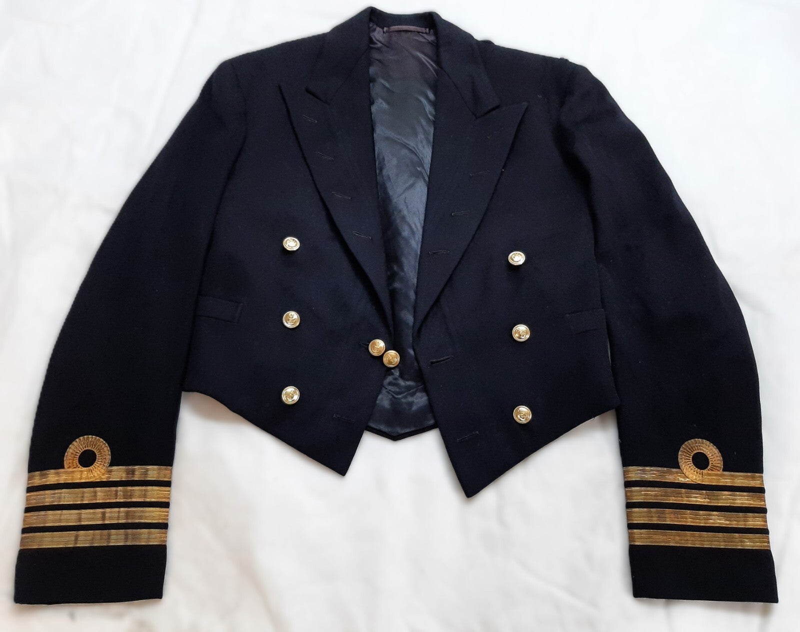 Navy Mess Jacket Cap Rank Curls British Naval 50s Pattern Ofc Dress RN