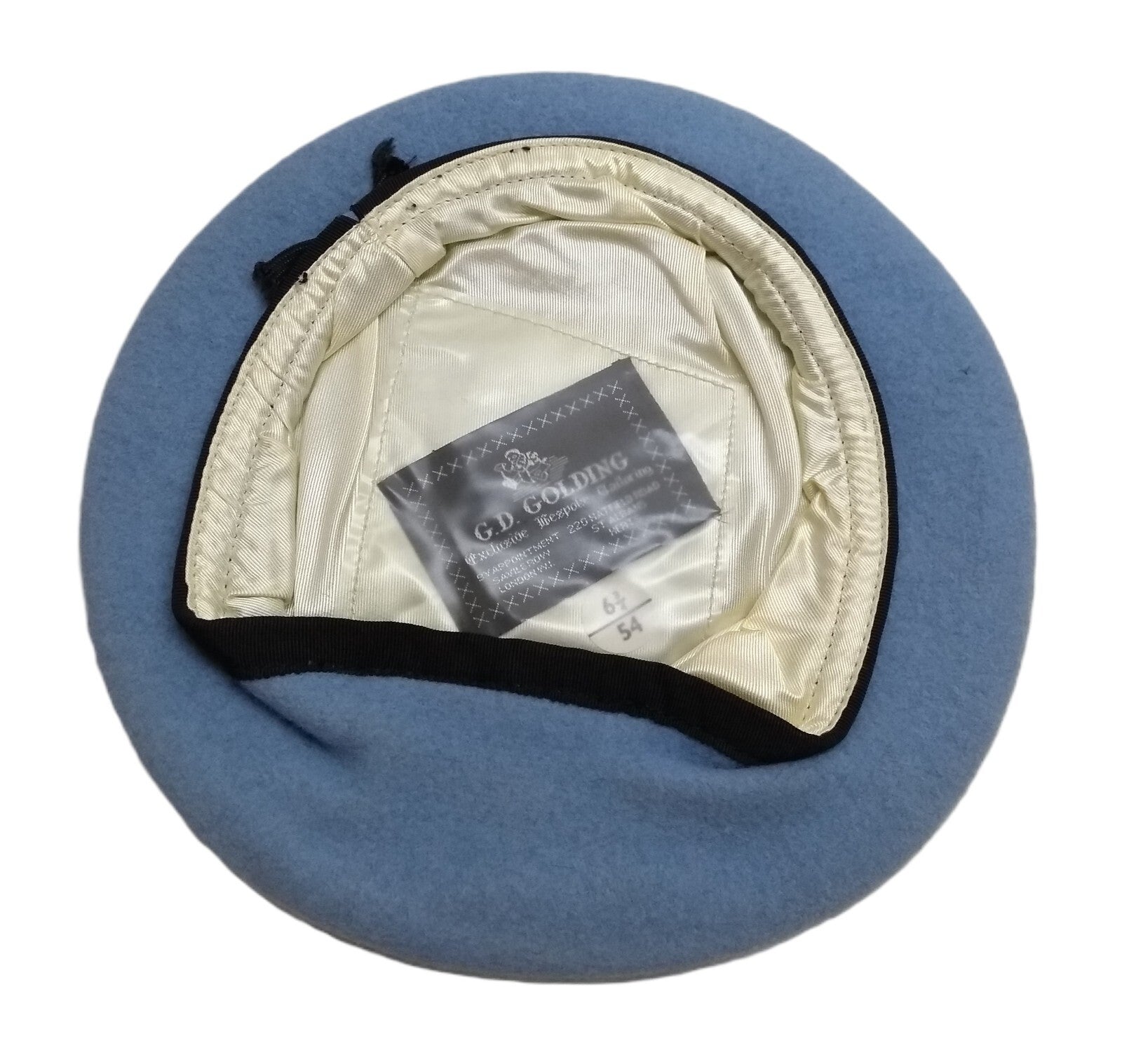 AAC Blue Beret Goldings Army Pattern 100% Wool / Silky Lining & Petersham Trim