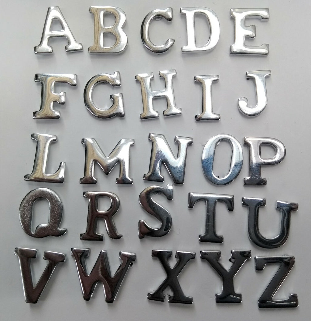 British Made Issue Snap Pin ½" Chrome Shoulder or Collar Letters A-Z