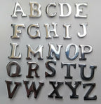 British Made Issue Snap Pin ½" Chrome Shoulder or Collar Letters A-Z