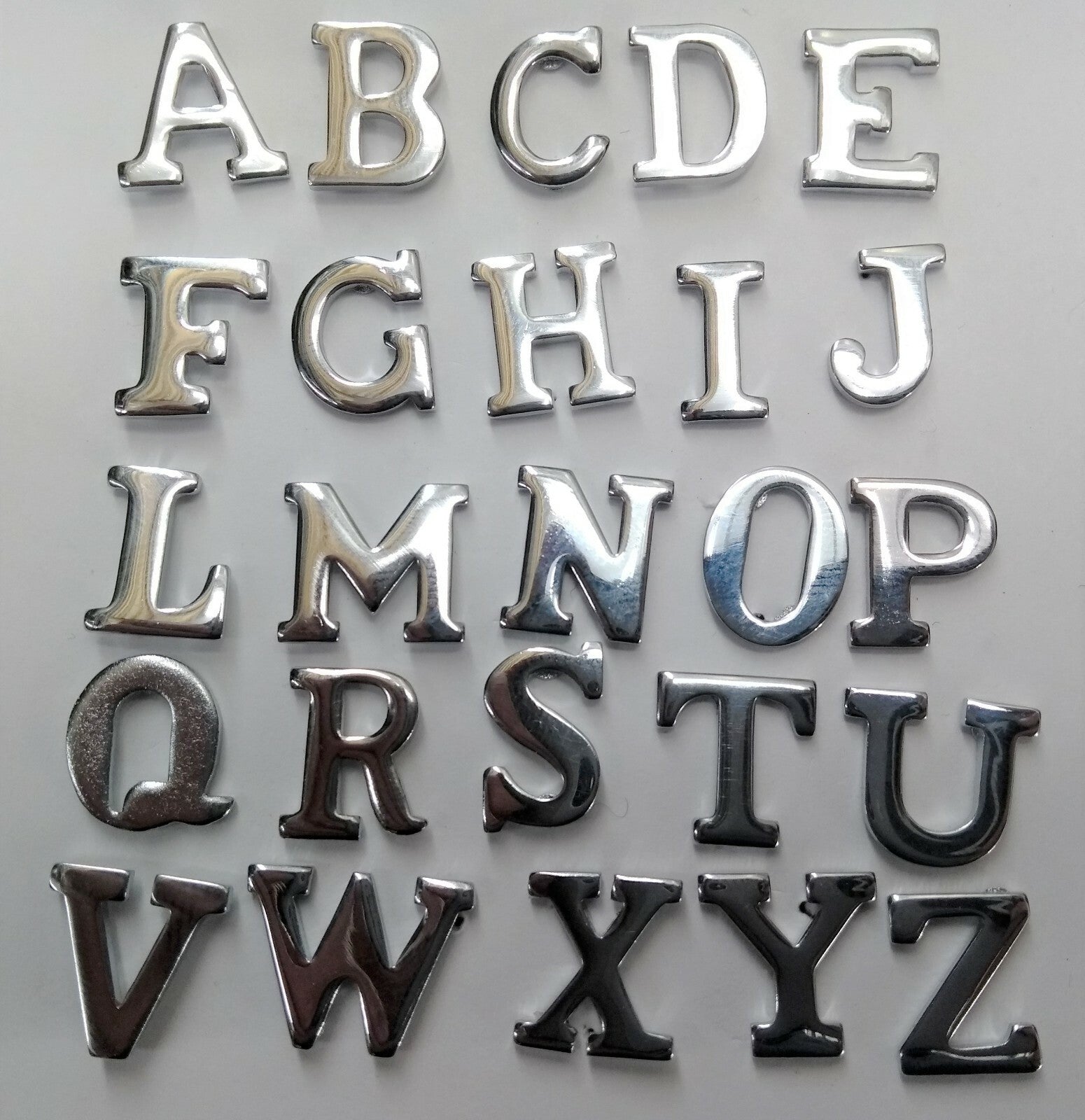 British Made Issue Snap Pin ½" Chrome Shoulder or Collar Letters A-Z