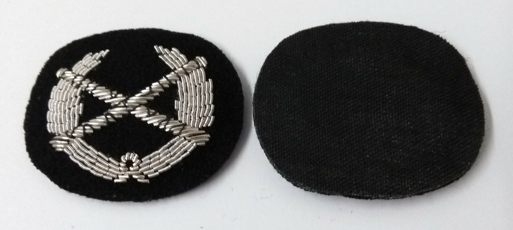 Genuine British Made Field Marshal Wreath Silver Braided Collar Patches ASPS265