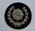 JFS Impeller and Laurel Wreath Sew on Insignia Badge Silver Wire on Black NOS