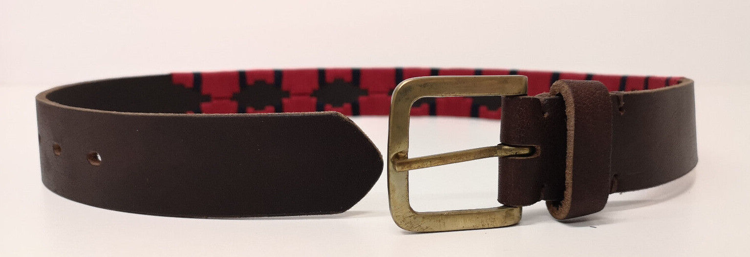 Royal Engineers RE Leather Polo Belt with Brass Buckle British Militaria