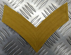 Genuine British Army Issue Gold Braided Chevrons On Mustard Felt Parade Stripes