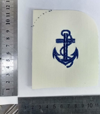 British Naval Embroided Blue on White Fouled Ancor Patch Genuine
