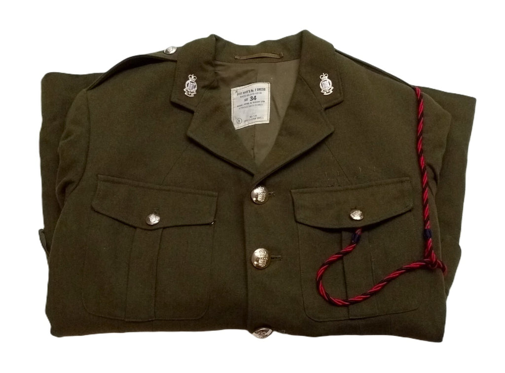 RAOC Vintage Jacket No2 Dress Old Khaki Pattern With Collar Badges