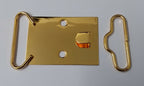 Genuine British 2" Hi Sheen Gilt Plate Buckle Set No Insignia