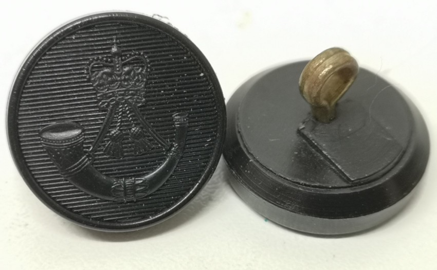 The Rifles 38L Black Nylon Buttons with Queen Elizabeth's Crown x4