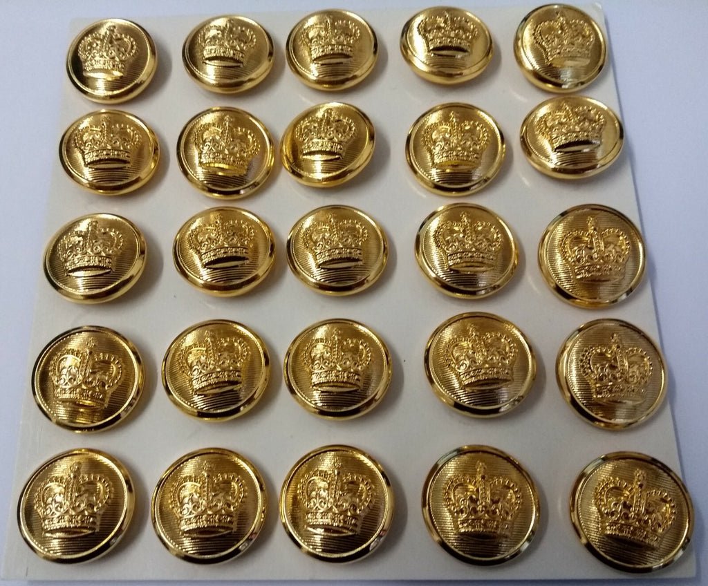 Royal Crown Buttons British Issue 36L With Lined Background X25 ASBT239