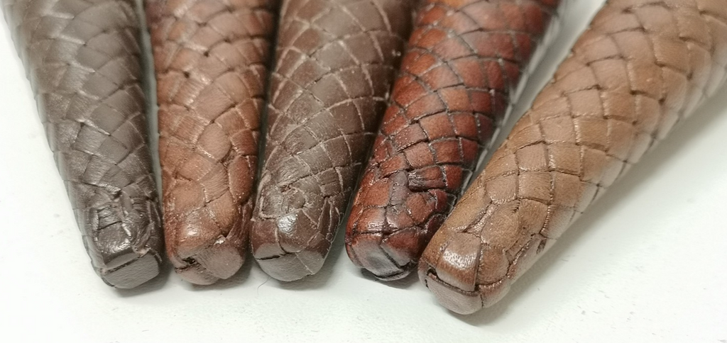 Sword Knot Acorns Brown Leather Bound Replacement Parts set of 5