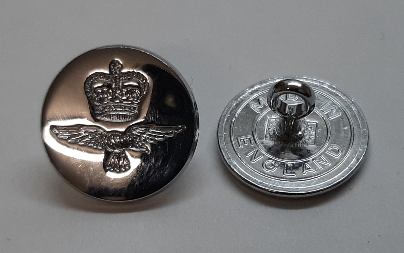 RAF Royal Air Force Airforce Blazer Buttons Chrome / Silver Air Force 1 Pair 26L
