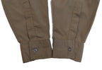 Vintage Combat Shirt Brown / Khaki Dress Long Sleeves Collar Size 16"