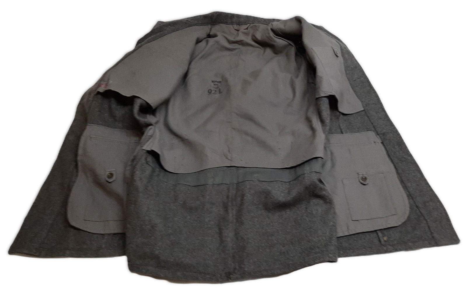 Vintage Field Jacket Army Wool Grey 6 Pocket Vapenrock M39 from 1952 Size 96 L
