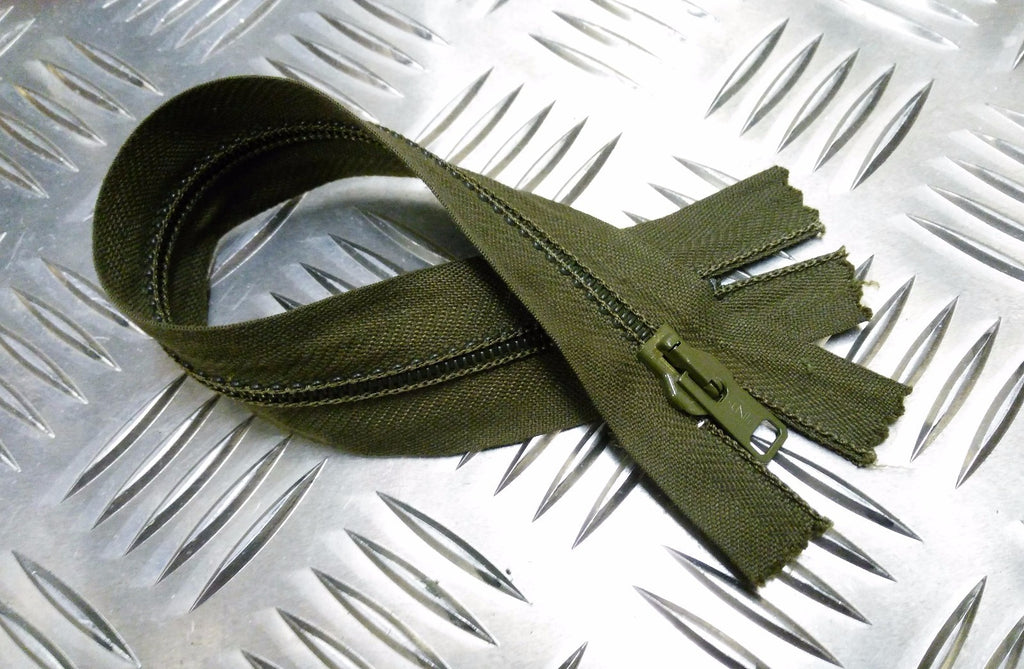 Genuine British ANF 8" Closed End Green Zip / Zipper H Duty
