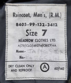 Vintage RM Raincoat British Naval Single Breasted Mans Uniform Rain Coat