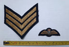 RAF Royal Air Force Embroidered Patches Air Force 3 Chevrons and Q/C Full Brevet