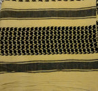 100% Cotton Shemagh / Arab Scarf / Pashmina / Wrap / Sarong. Beige & Black - NEW