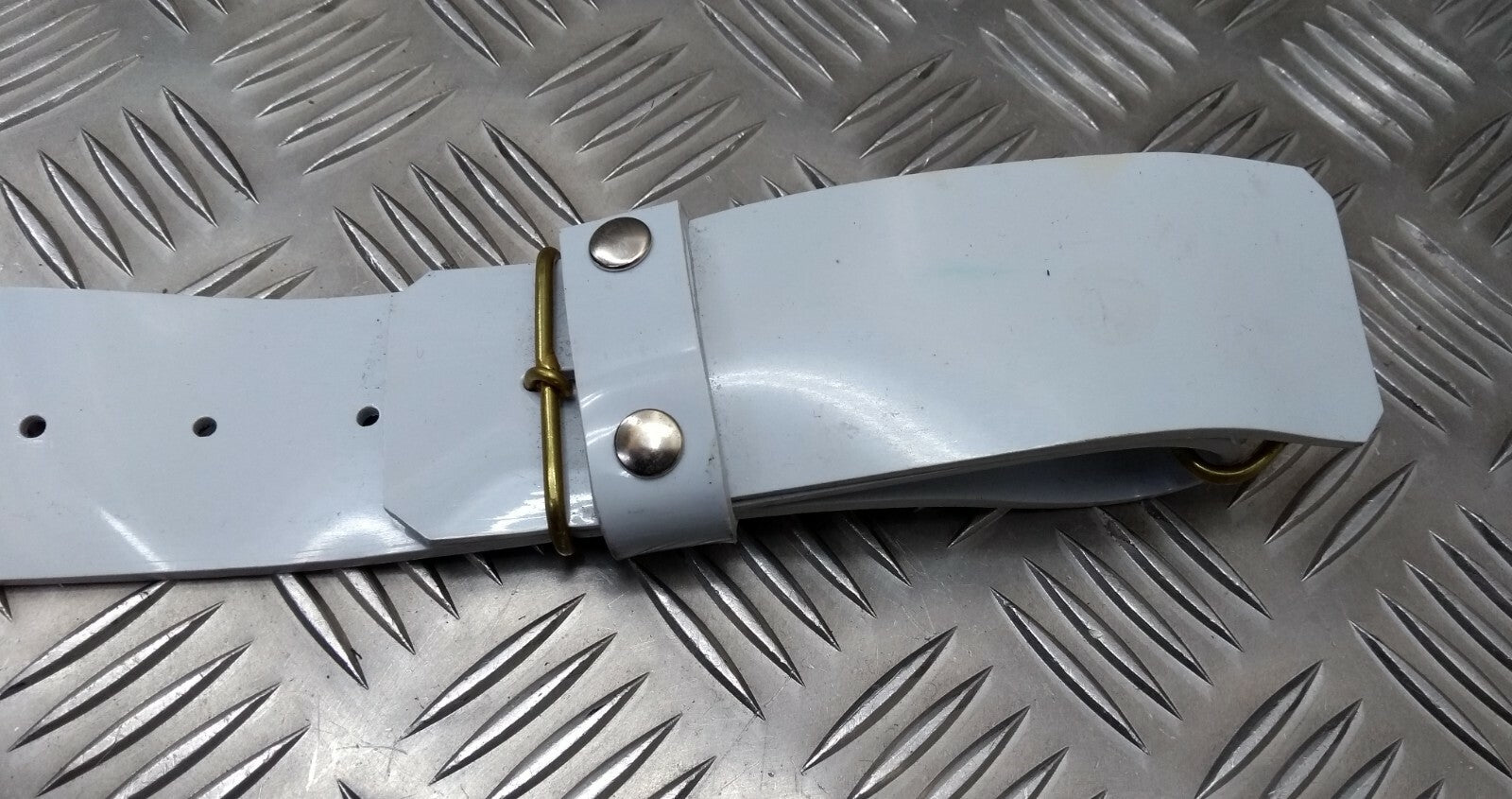 White PVC Belt Hi Sheen Nigerian Issue For Ceremonial & Parade Duties