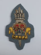 RAEC Hat Cap Badge Hand Embroidered Vintage R.A.E.C New Old Stock