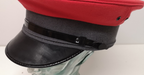 Red and Grey Canvas Plain Peaked Cap 57cm